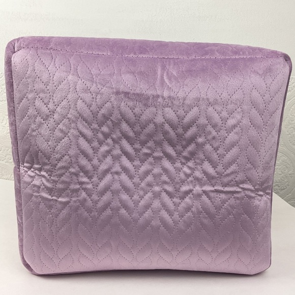 Lavender velvet chenille pom pom trim storage bin basket container - Picture 8 of 8